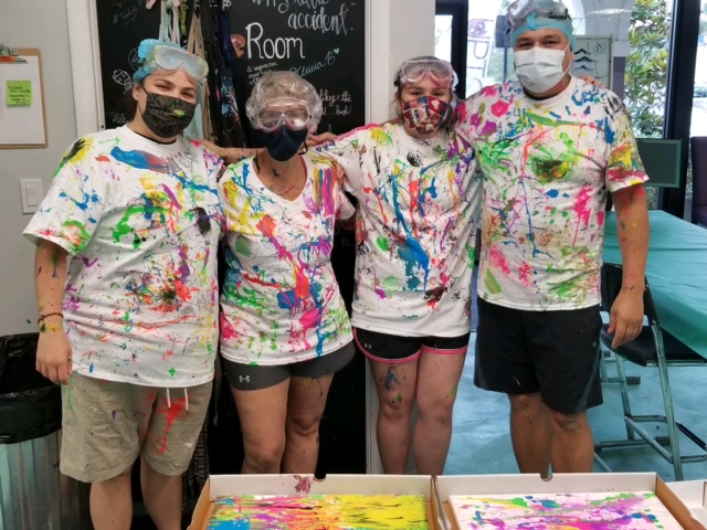 After a painting class in the splatter paint room Jupiter FL