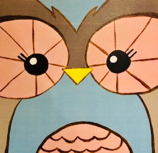 Anim-19 Owl Eyes from uptown paint and sip painting classes in Jupiter FL