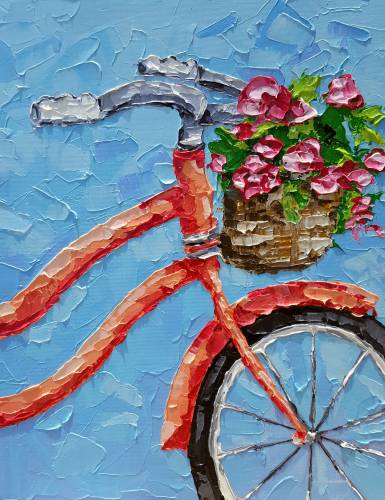 Bicycle Fun from uptown paint and sip painting classes in Jupiter FL