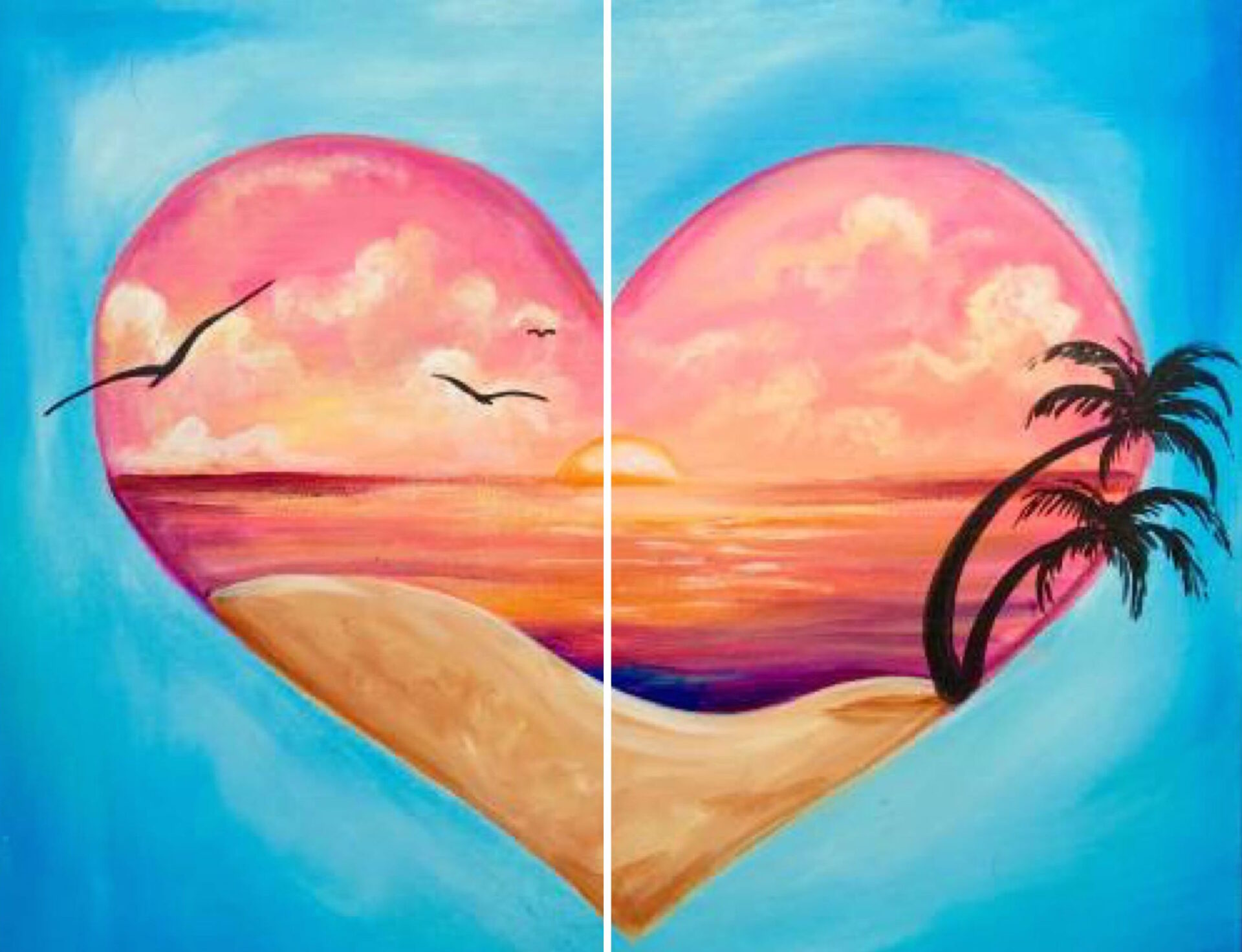 Couples Summer Lovin from uptown paint and sip painting classes in Jupiter FL