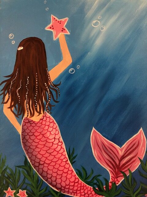 MC-14 Star the Mermaid from uptown paint and sip painting classes in Jupiter FL
