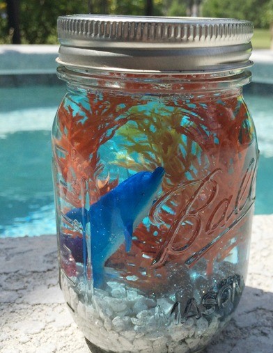 Mini-Mason Jar Aquarium from uptown paint and sip painting classes in Jupiter FL