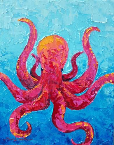 Ozzie the Octppus from uptown paint and sip painting classes in Jupiter FL
