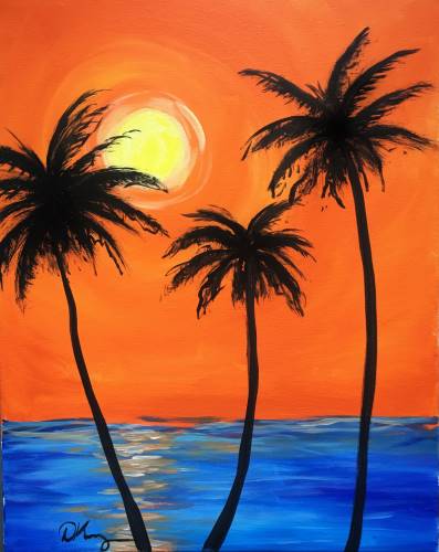 Orange Sky from uptown paint and sip painting classes in Jupiter FL