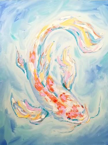 Pastel Koi by Sarah LaPierre from uptown paint and sip painting classes in Jupiter FL