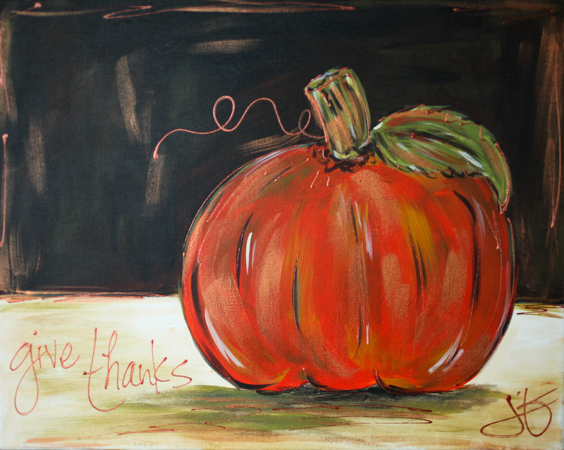 Pumpkin 15 from uptown paint and sip painting classes in Jupiter FL