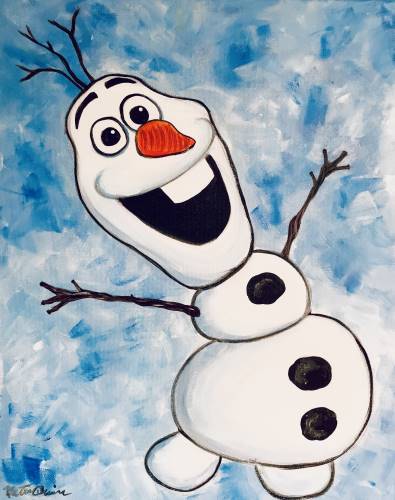 Inspired by Olaf from uptown paint and sip painting classes in Jupiter FL