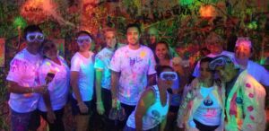 Private group painting class at a splatter paint room in Jupiter FL