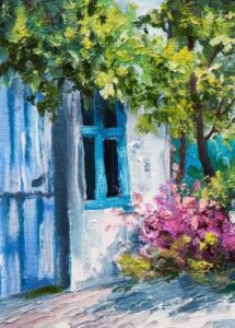 Blue Door from uptown paint and sip perfect for girls night out ideas and a cute date night Jupiter FL