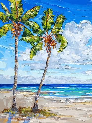 Paradise Found from uptown paint and sip painting classes in Jupiter FL