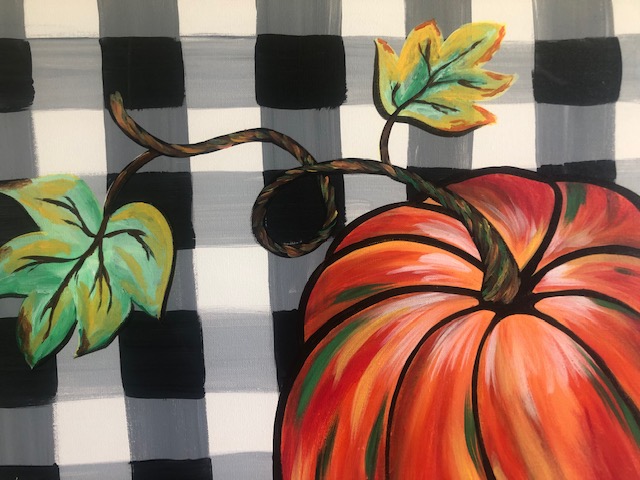 Fall Picnic painting done at Uptown Paint and Sip in Jupiter, FL - Painting Classes for Girls Night Out and Date Night