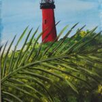 Lighthouse painting done at Uptown Paint and Sip in Jupiter, FL