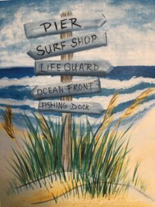 Beach this way! from uptown paint and sip painting classes in Jupiter FL