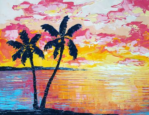 Sensational Sunset from uptown paint and sip painting classes in Jupiter FL