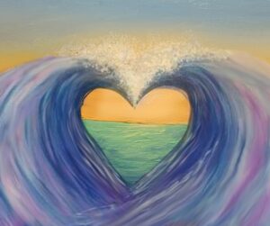 Waves of Love from uptown paint and sip painting classes in Jupiter FL