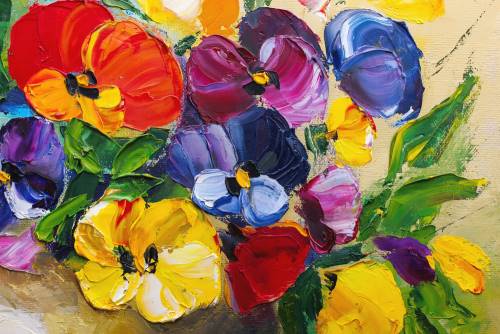 Colorful Pansies - Paint and Sip classes in Jupiter, FL for Team Building events and Date Nights near West Palm Beach