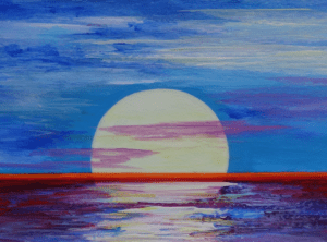 Full Moon on the Horizon - Paint and Sip classes in Jupiter, FL for Team Building events and Date Nights near West Palm Beach
