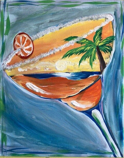 Margarita at the Beach - Paint and Sip classes in Jupiter, FL for Team Building events and Date Nights near West Palm Beach